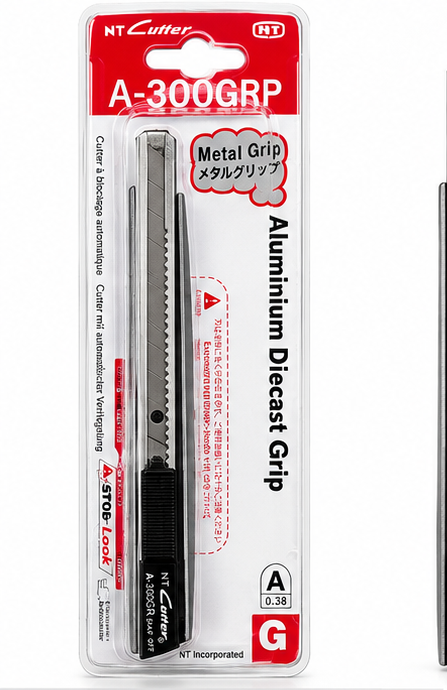 NT Cutter A-300GRP 9mm Metal Grip Snap-Off Knife