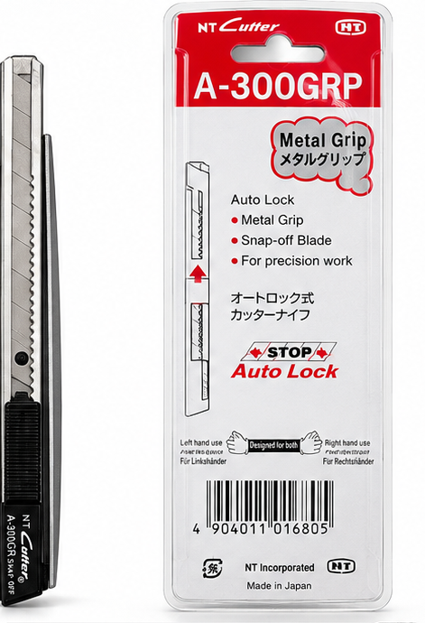 NT Cutter A-300GRP 9mm Metal Grip Snap-Off Knife